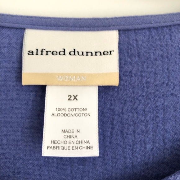 Alfred Dunner Women's Top Plus Size 2X Keyhole Neck Embroidered, Pullover, Tunic - Picture 7 of 7